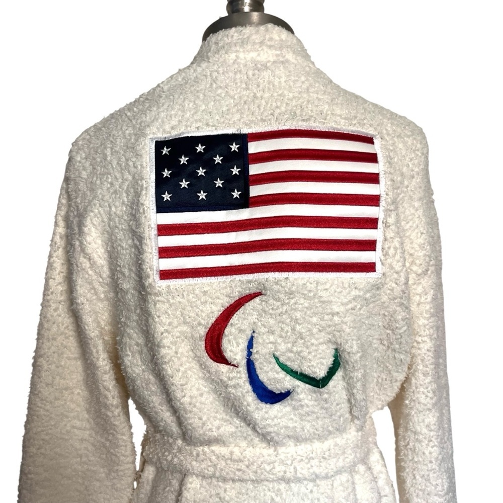 SKIMS Team USA Paralympic Cozy Knit Bouclé  Bone Belted Lounge Robe S/M NWT - Picture 9 of 13
